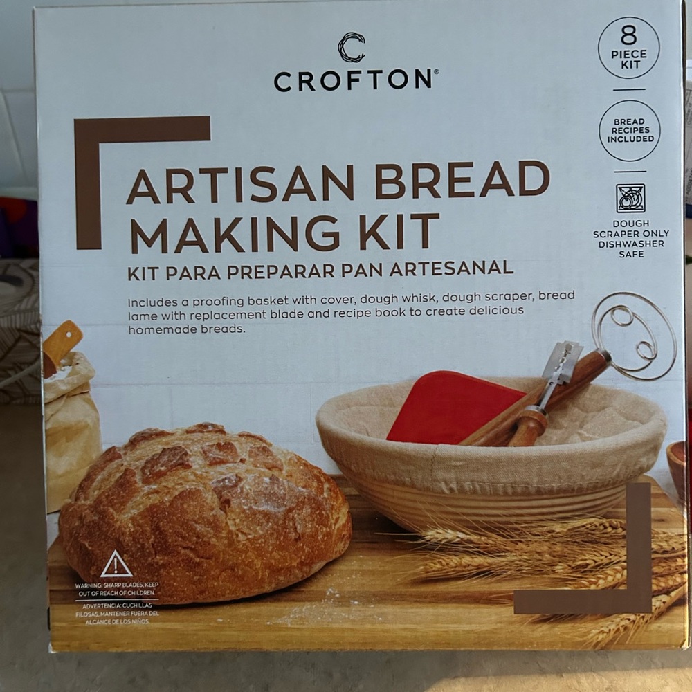 NEW. NEVER USED, CROFTON: White and Cream Bakeware Artisan Bread Making Kit.